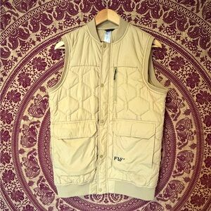Beige Men's Quilted Vest